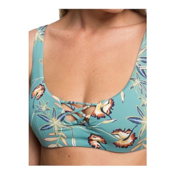 Ree Bees bikin top floral adjustable straps tie in back. New with tag. Medium - Picture 1 of 13
